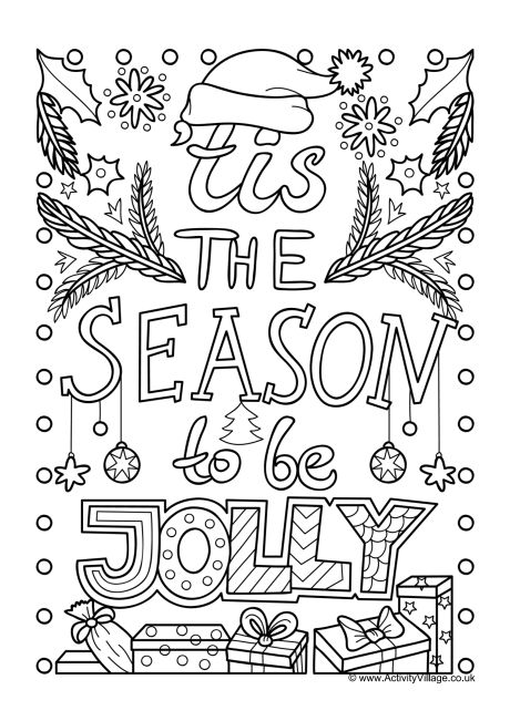 'Tis the season to be jolly colouring page