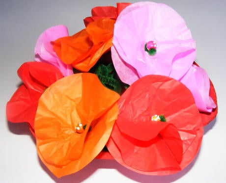 Home made tissue paper flowers - bouquet