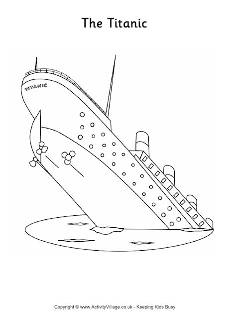 titanic colouring page