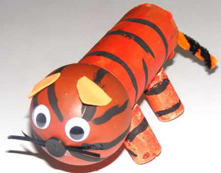 Toilet roll tiger craft for kids