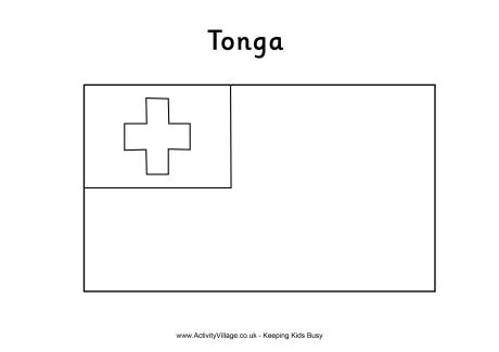 Tonga flag colouring page