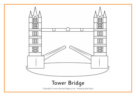 Tower bridge colouring page 2