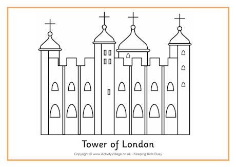 Tower of London colouring page 2
