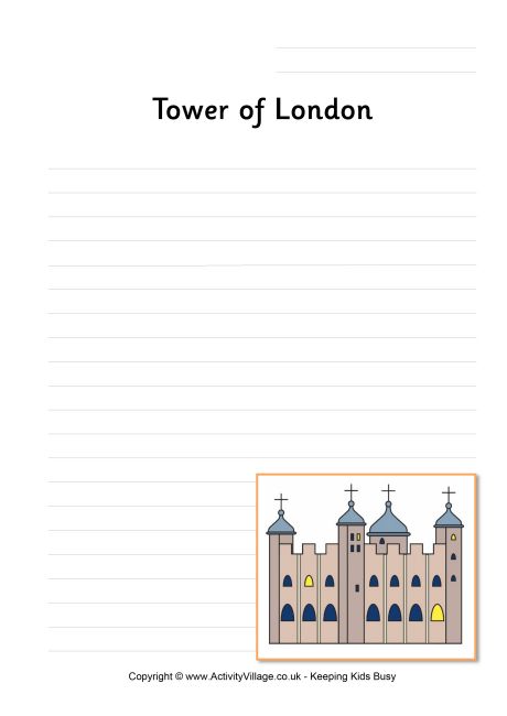 Tower of London writing page