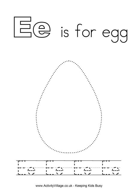 Tracing alphabet E