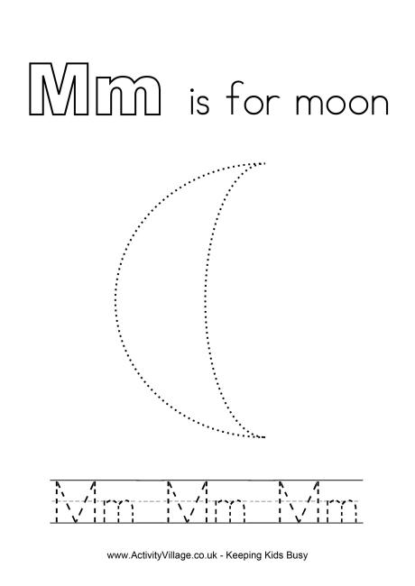 Tracing alphabet M