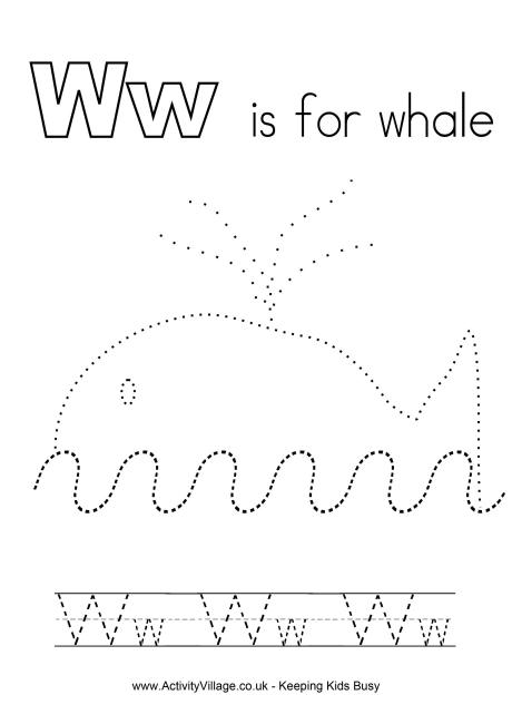 Tracing alphabet W