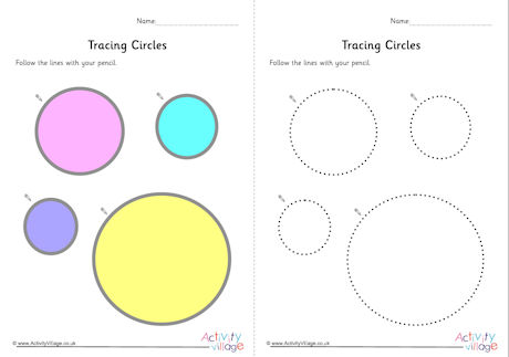 Tracing circles worksheets