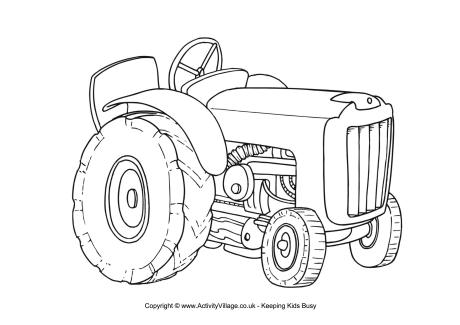 Tractor colouring page