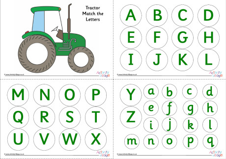 Tractor Match the Letters Printable Tractor Match the Letters Printable