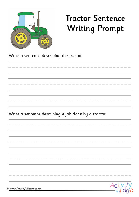 Tractor Sentence Writing Prompt