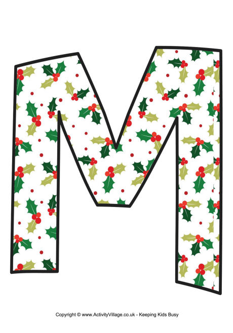 Traditional Christmas letter printable M 1