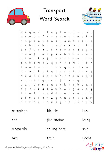 Transport Word Search 1