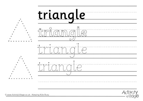Triangle handwriting worksheet