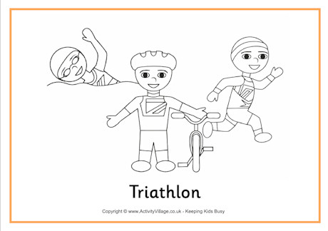 Triathlon colouring page