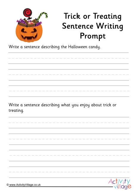 Trick Or Treating Sentence Writing Prompt