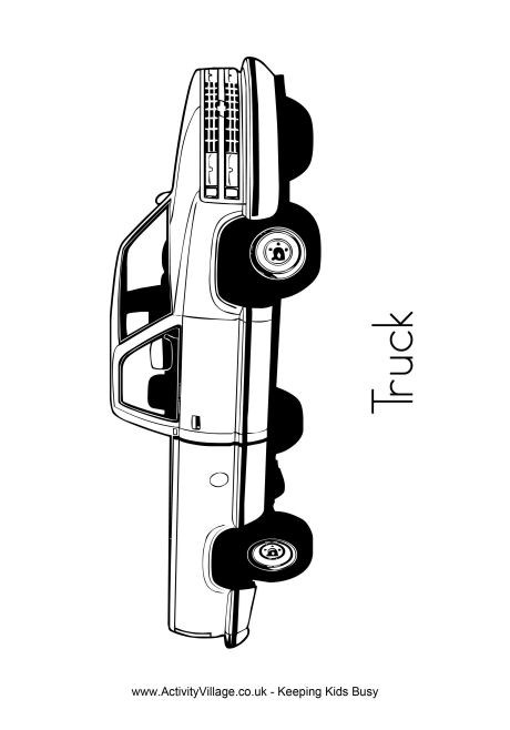 Truck colouring page