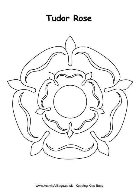 Tudor rose colouring page