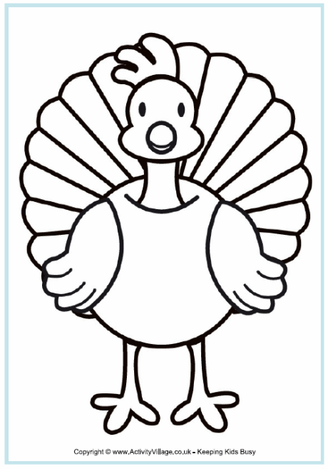 Turkey colouring page