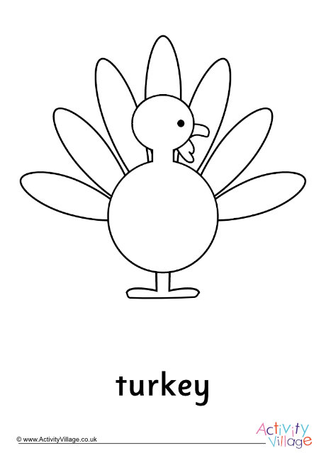 Turkey colouring page 3