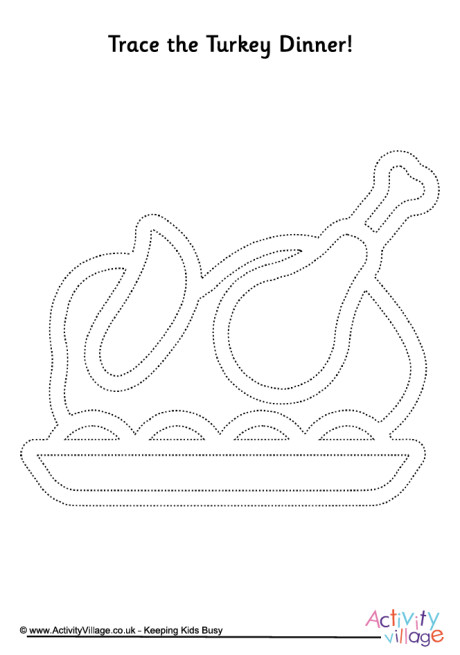 Turkey dinner tracing page