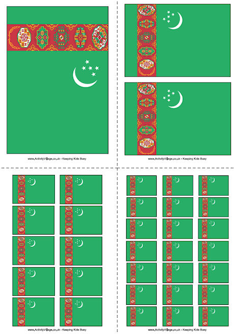 Turkmenistan Flag Printable