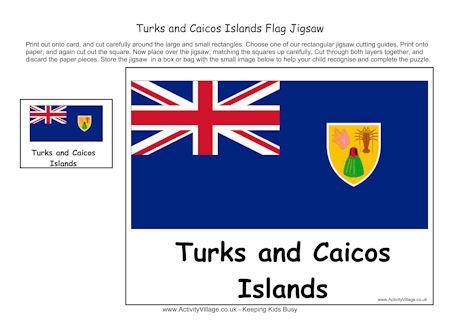 Turks and Caicos Islands flag jigsaw Turks and Caicos Islands flag jigsaw