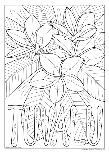 Tuvalu national flower colouring page Tuvalu national flower colouring page