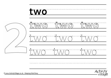 Two handwriting worksheet