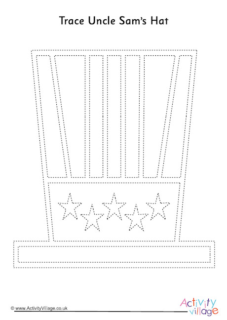 Uncle Sam's hat tracing page