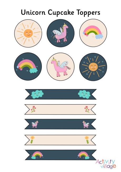 Unicorn Cupcake Toppers Unicorn Cupcake Toppers