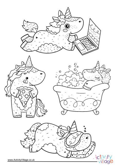 Unicorn Fun Colouring Page