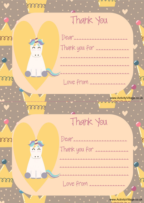 Unicorn Thank You Notes