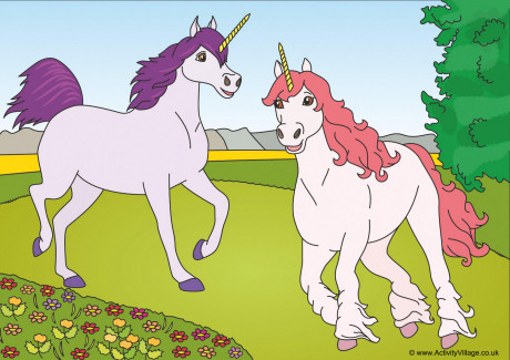 Unicorns Scene Poster