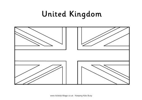 united kingdom flag colouring page