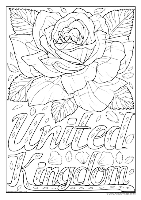 United Kingdom national flower colouring page