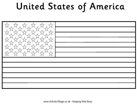 Download United States Flag Colouring Page