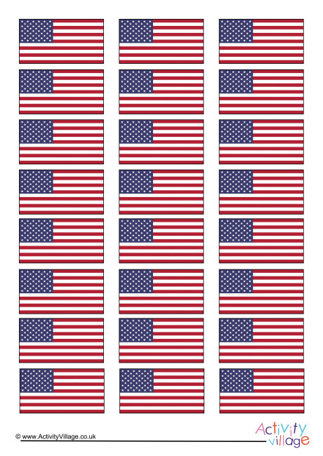 United States Mini Flags Printable United States Mini Flags Printable
