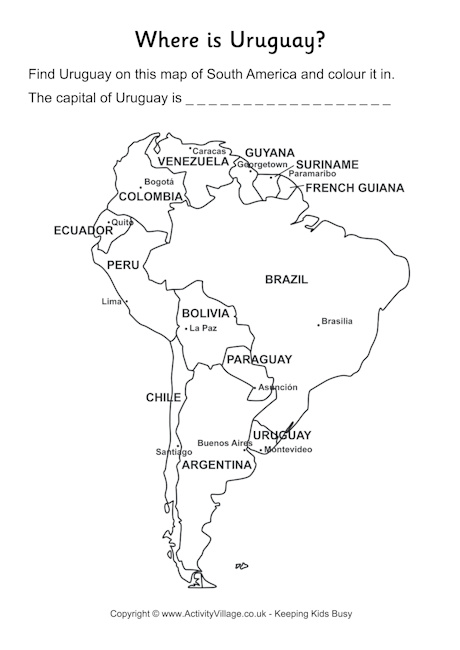 Uruguay location worksheet