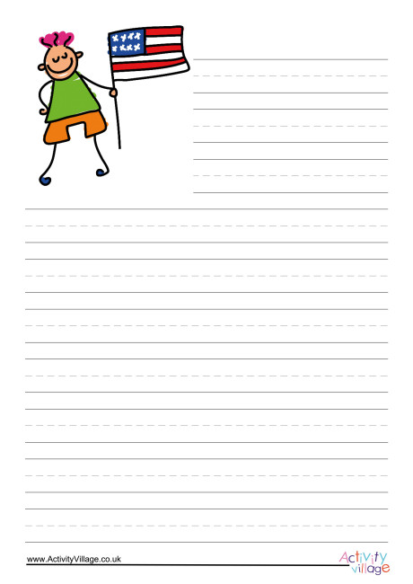 USA Flag Writing Paper