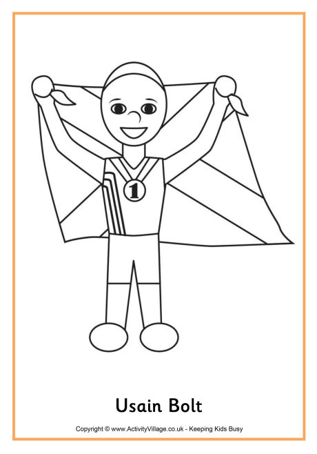 Usain Bolt colouring page
