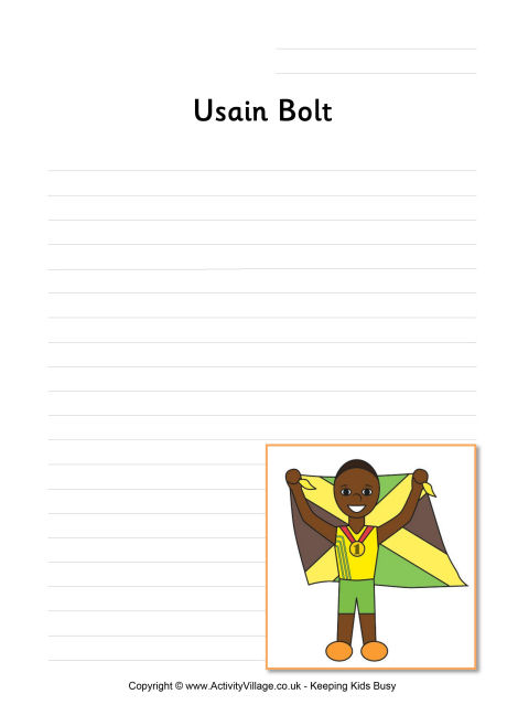 Usain Bolt writing page