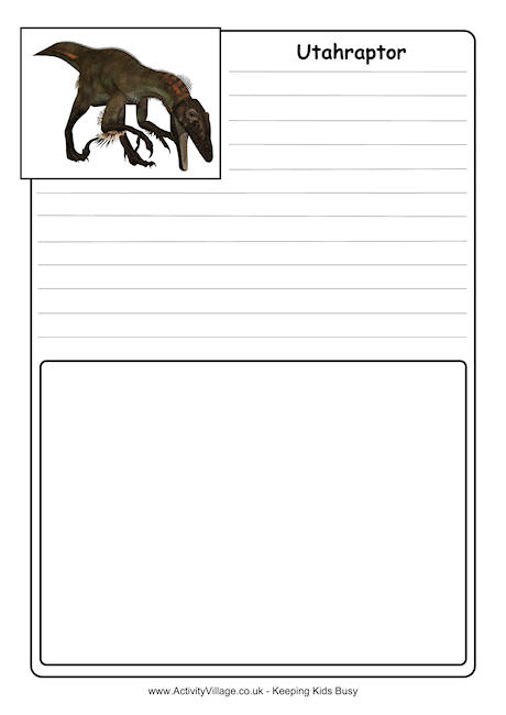 Utahraptor notebooking page