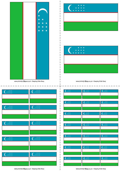Uzbekistan Flag Printable
