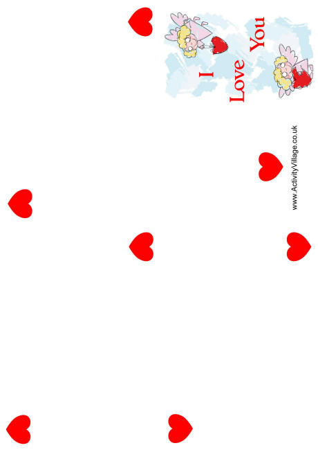Valentine booklet - Angel with hearts