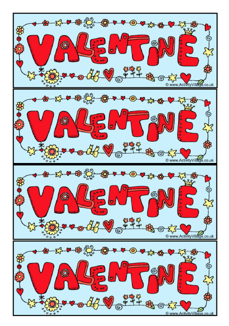 Valentine bookmarks - blue