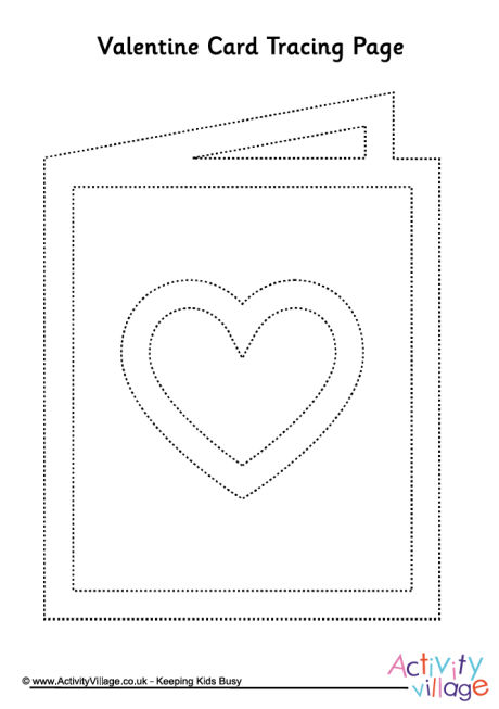 Valentine card tracing page
