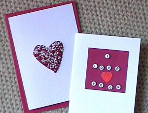 Beaded Valentine's Day cards