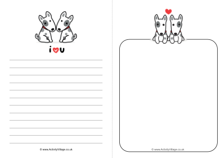 Valentine dogs writing paper