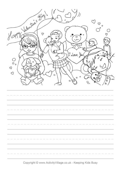 Valentine fun story paper